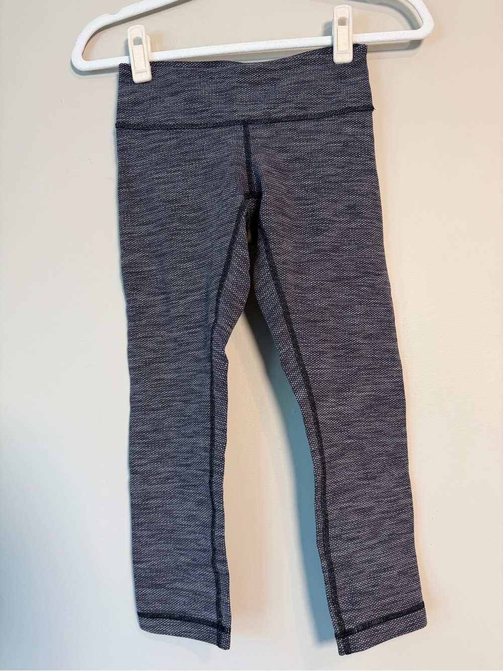 lululemon Wunder Under Crop Coco Pique Black/Black Leggings Sz 2